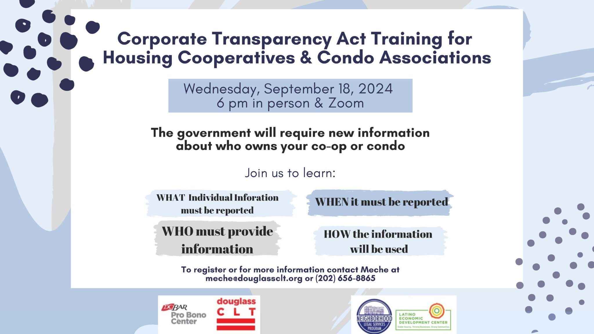 inar Training for housing coops on Corporate Transparency Act